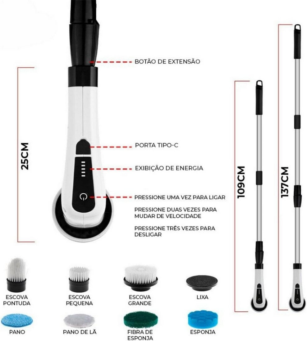 Cepillo De Limpieza Eléctrico 9 En 1