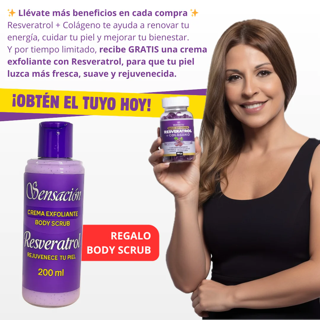 🔥GOMITAS  RESVERATROL + COLÁGENO + EXFOLIANTE🔥
